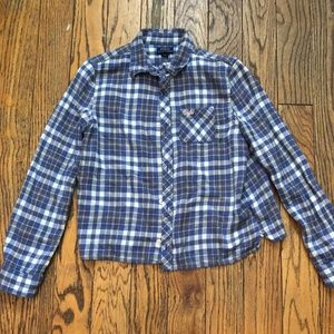*POLO SET* Blue and Pink Flannel Polo Button Down (COMES WITH MATCHING SOCKS)